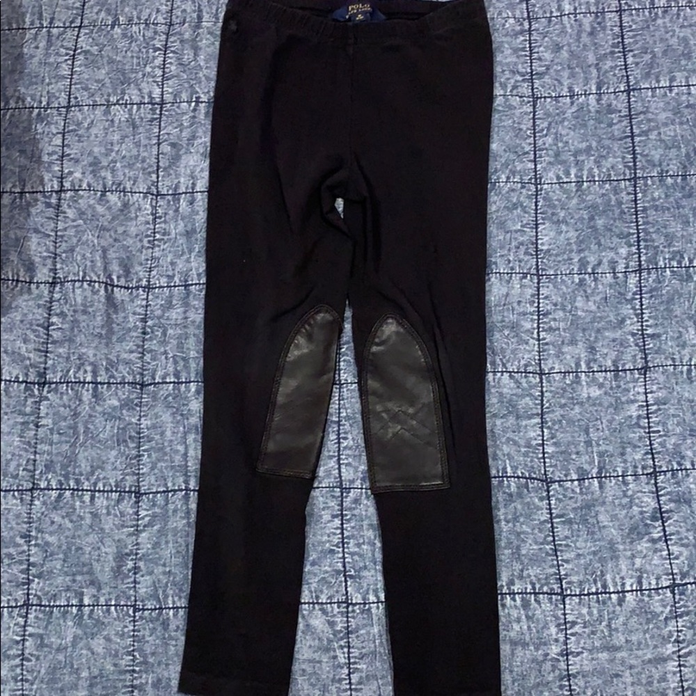 SALE black leggings with black leather